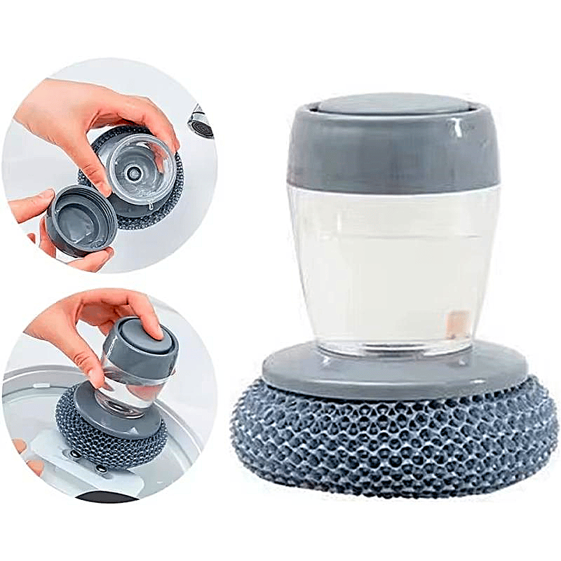 🔥Last 3 Hours! 70% OFF:🧽Ergonomic Soap-Dispense Kitchen Scrub