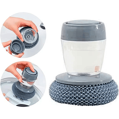 🔥Last 3 Hours! 70% OFF:🧽Ergonomic Soap-Dispense Kitchen Scrub
