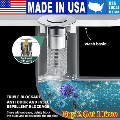 Last Day Promotion 49% OFF🏆Pop Up Sink Drain Strainer--Removes odors and prevents blockages