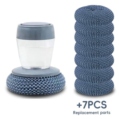 🔥Last 3 Hours! 70% OFF:🧽Ergonomic Soap-Dispense Kitchen Scrub