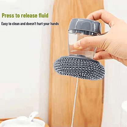 🔥Last 3 Hours! 70% OFF:🧽Ergonomic Soap-Dispense Kitchen Scrub