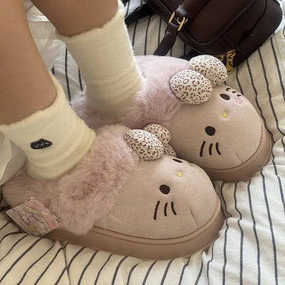 Comfy Hello KT Fur Slippers