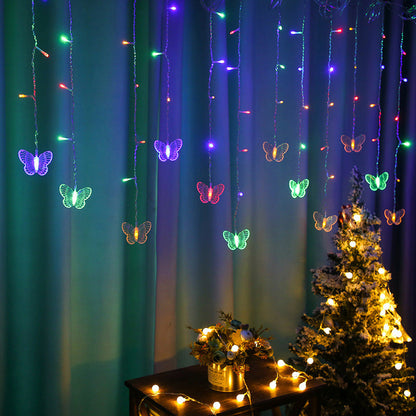 LED Curtain Lights,9.84ft/3M 96 LED Snowflake Curtain String Lights Plug-in Window Curtain Lights with 8 Modes Decoration for Christmas, Wedding, Party,Wall, Home Decorations